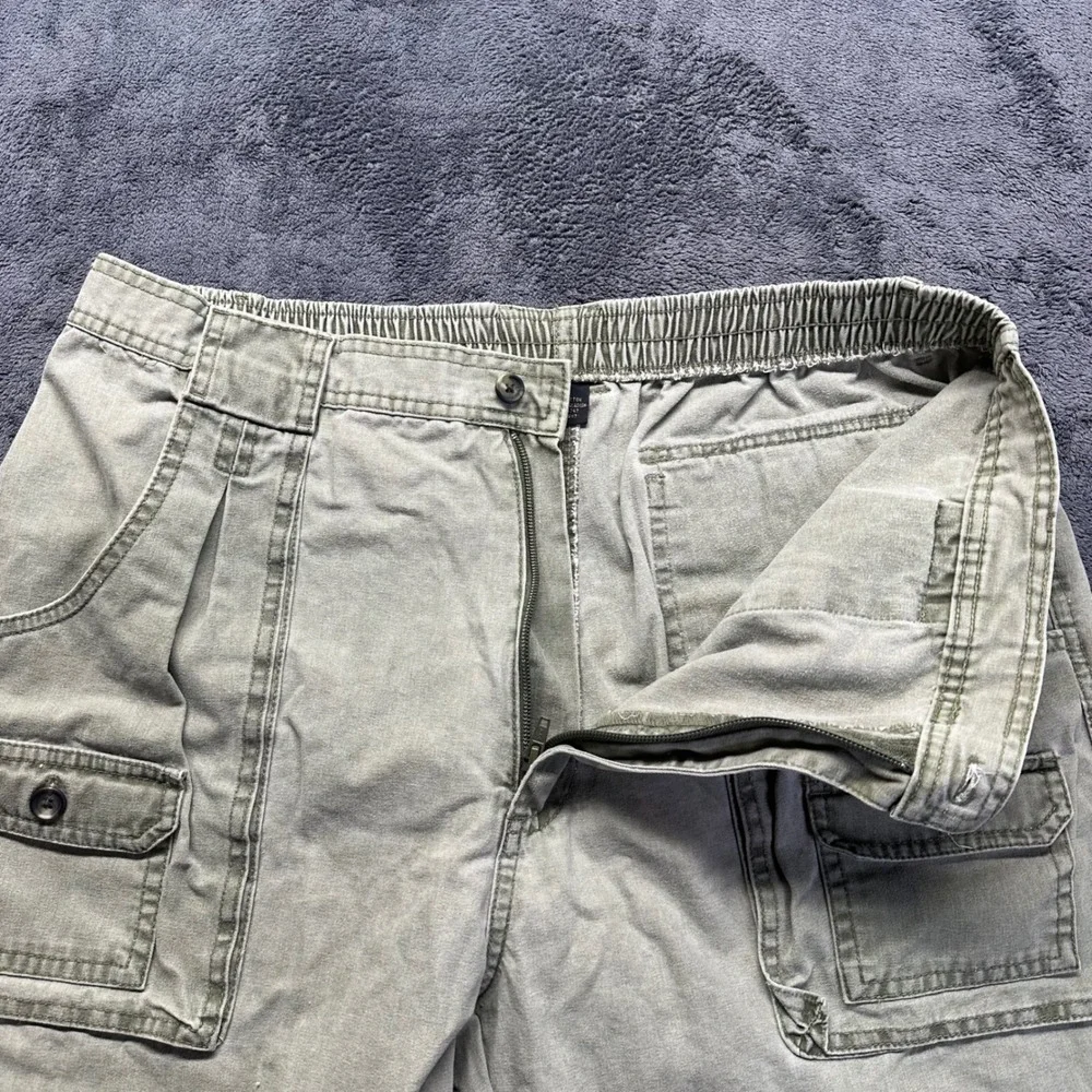 RedHead Safari Cargo Shorts Men's 38 Olive Green Utility Cotton Elastic Waist